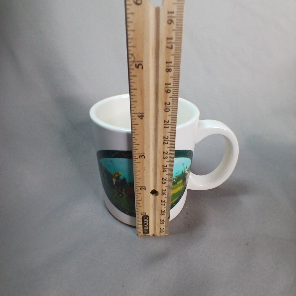 2 Ralph Lauren Horse Polo Equestrian Tartan Plaid Pictorial Coffee Mugs Tea Cups - Picture 9 of 16